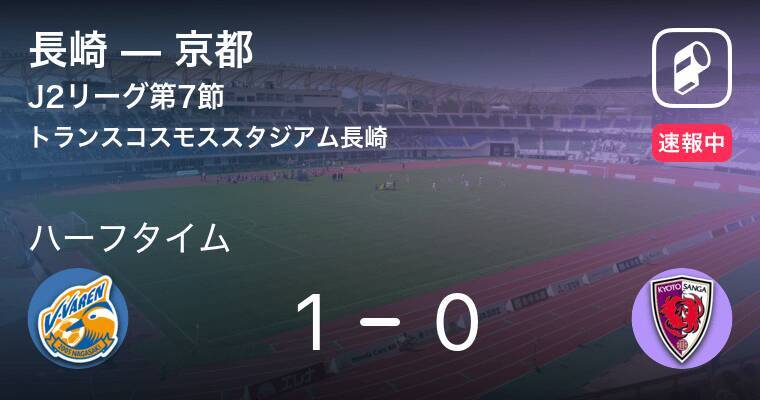 速報中 長崎vs京都は 長崎が1点リードで前半を折り返す 2020年7月25日 エキサイトニュース