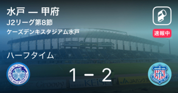 【速報中】水戸vs甲府は、甲府が1点リードで前半を折り返す