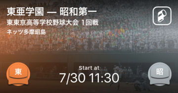【全国高校野球選手権東東京大会1回戦】まもなく開始！東亜学園vs昭和第一