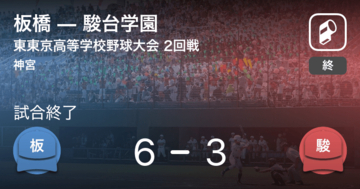 【全国高校野球選手権東東京大会2回戦】板橋が駿台学園を破る