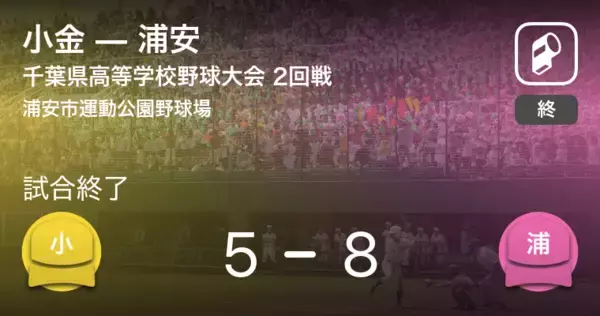 【全国高校野球選手権千葉大会2回戦】浦安が小金を破る