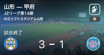 【J2第14節】山形が甲府との一進一退を制す