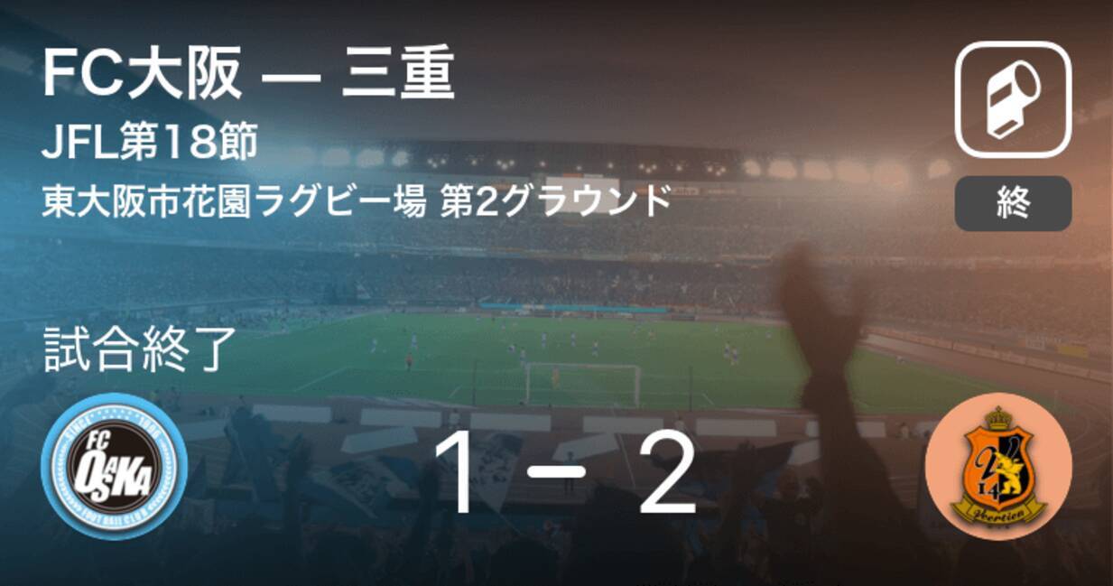 日本フットボールリーグ Jfl 第18節 三重がfc大阪から逃げ切る 年8月30日 エキサイトニュース