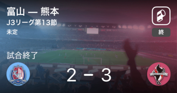 【J3第13節】熊本が攻防の末、富山から逃げ切る