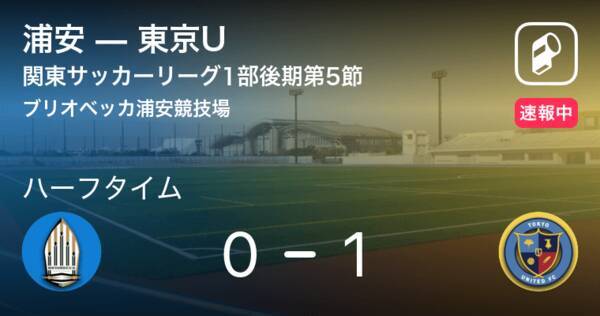 速報中 浦安vs東京uは 東京uが1点リードで前半を折り返す 年9月6日 エキサイトニュース