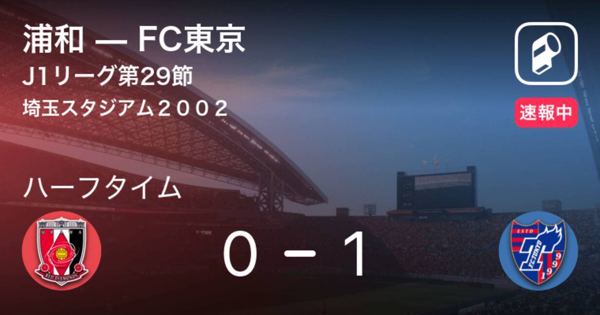 速報中 浦和vsfc東京は Fc東京が1点リードで前半を折り返す 年9月30日 エキサイトニュース