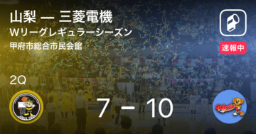 【速報中】1Q終了し三菱電機が山梨に3点リード