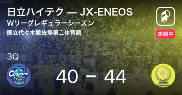 【速報中】2Q終了しJX-ENEOSが日立ハイテクに4点リード