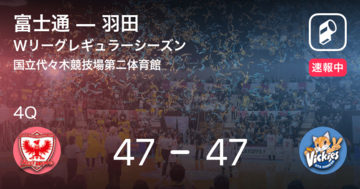 【速報中】3Q終了し羽田が富士通に0点リード