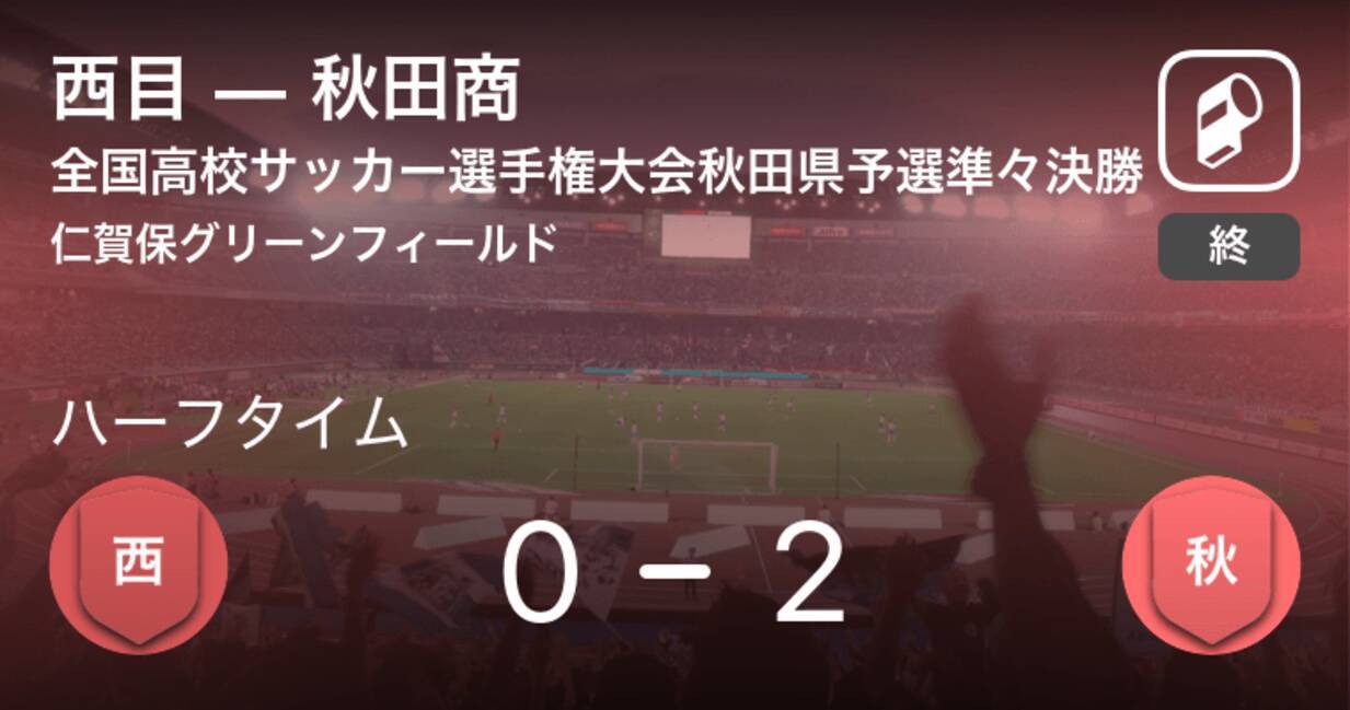 速報中 西目vs秋田商は 秋田商が2点リードで前半を折り返す 年10月12日 エキサイトニュース