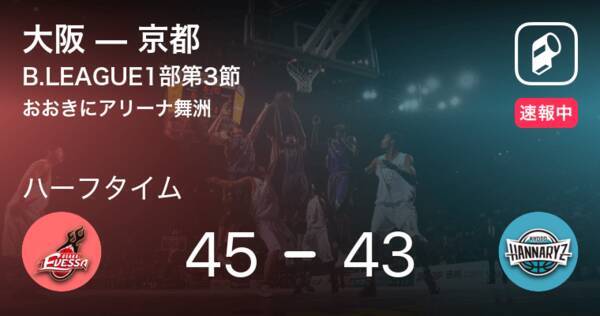 速報中 大阪vs京都は 大阪が2点リードで前半を折り返す 年10月17日 エキサイトニュース
