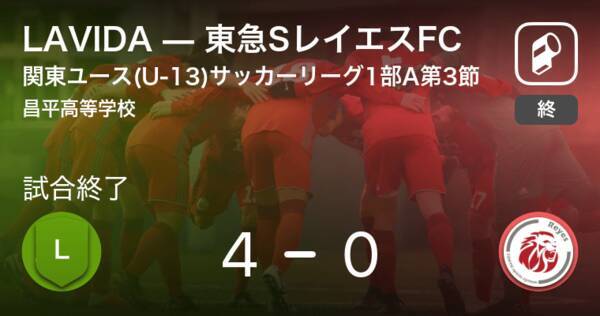 関東ユース U 13 サッカーリーグ1部a第3節 Lavidaが東急sレイエスfcを突き放しての勝利 年10月18日 エキサイトニュース