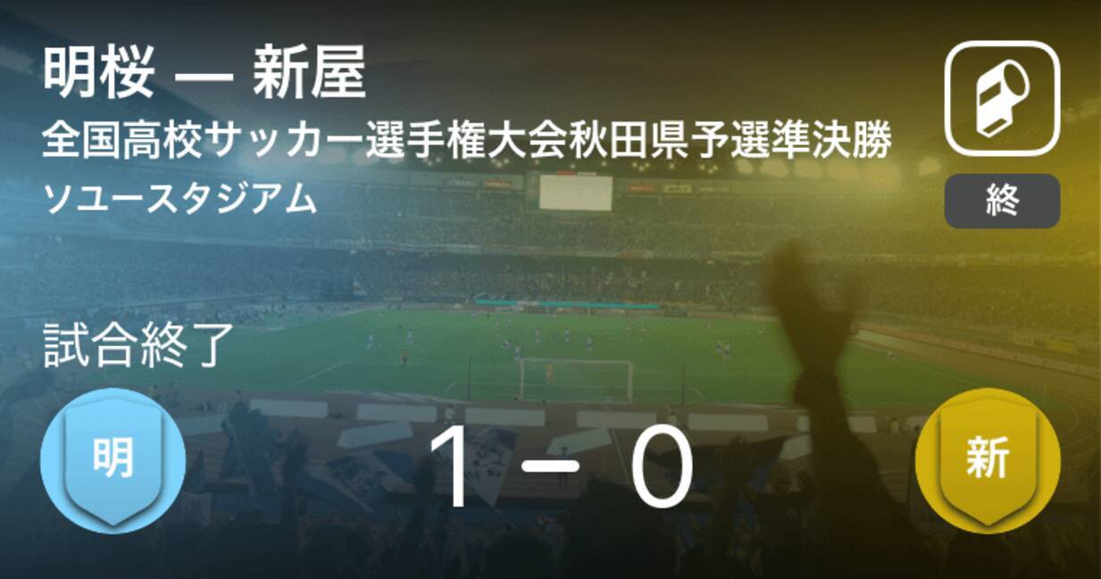 全国高校サッカー選手権大会秋田県予選準決勝 明桜が新屋を延長戦で制す 年10月22日 エキサイトニュース