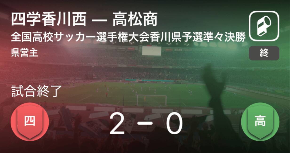 全国高校サッカー選手権大会香川県予選準々決勝 四学香川西が高松商を突き放しての勝利 年10月24日 エキサイトニュース