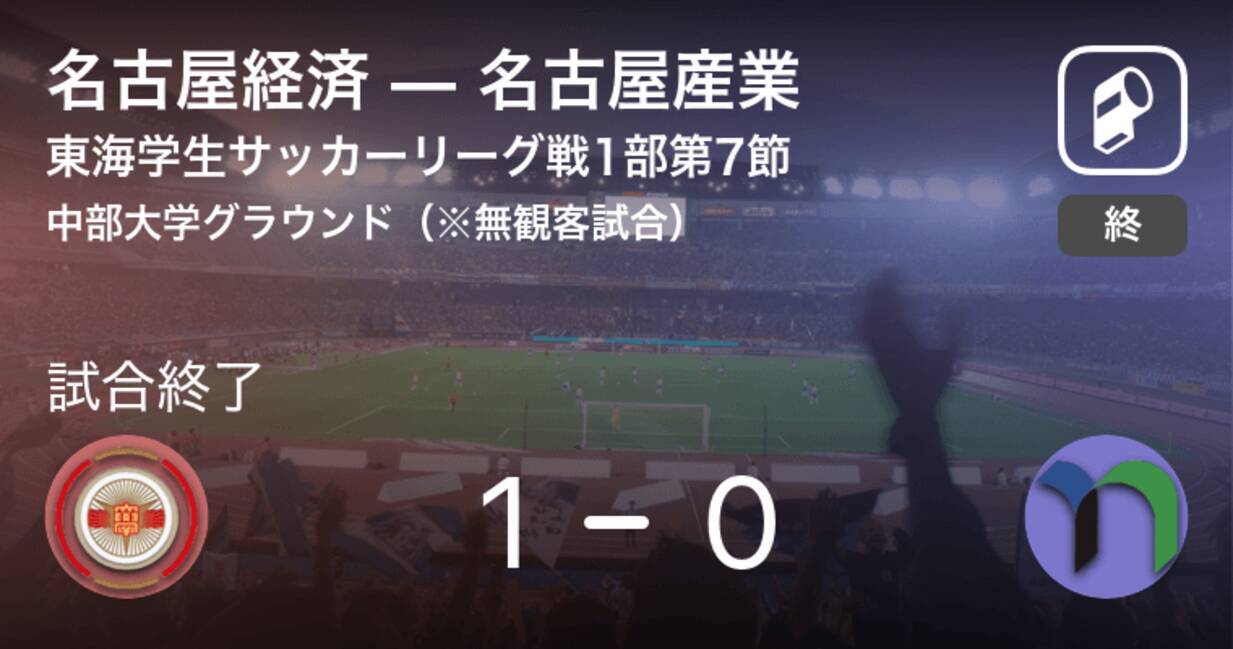 東海学生サッカーリーグ戦1部第7節 名古屋経済が名古屋産業から逃げ切り勝利 年10月24日 エキサイトニュース