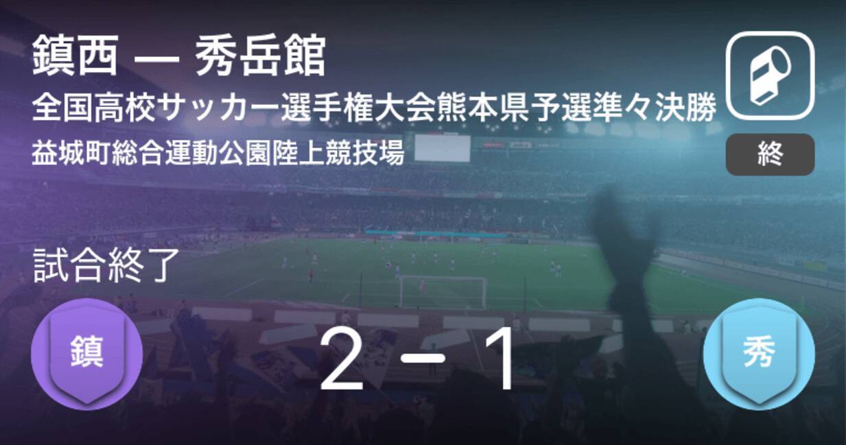 全国高校サッカー選手権大会熊本県予選準々決勝 鎮西が攻防の末 秀岳館から逃げ切る 年11月7日 エキサイトニュース