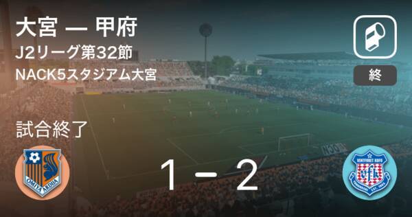 J2第32節 甲府が攻防の末 大宮から逃げ切る 年11月8日 エキサイトニュース