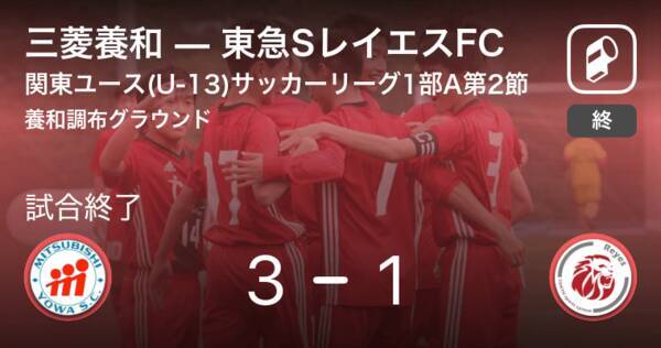 関東ユース U 13 サッカーリーグ1部a第2節 三菱養和が攻防の末 東急sレイエスfcから逃げ切る 年11月14日 エキサイトニュース