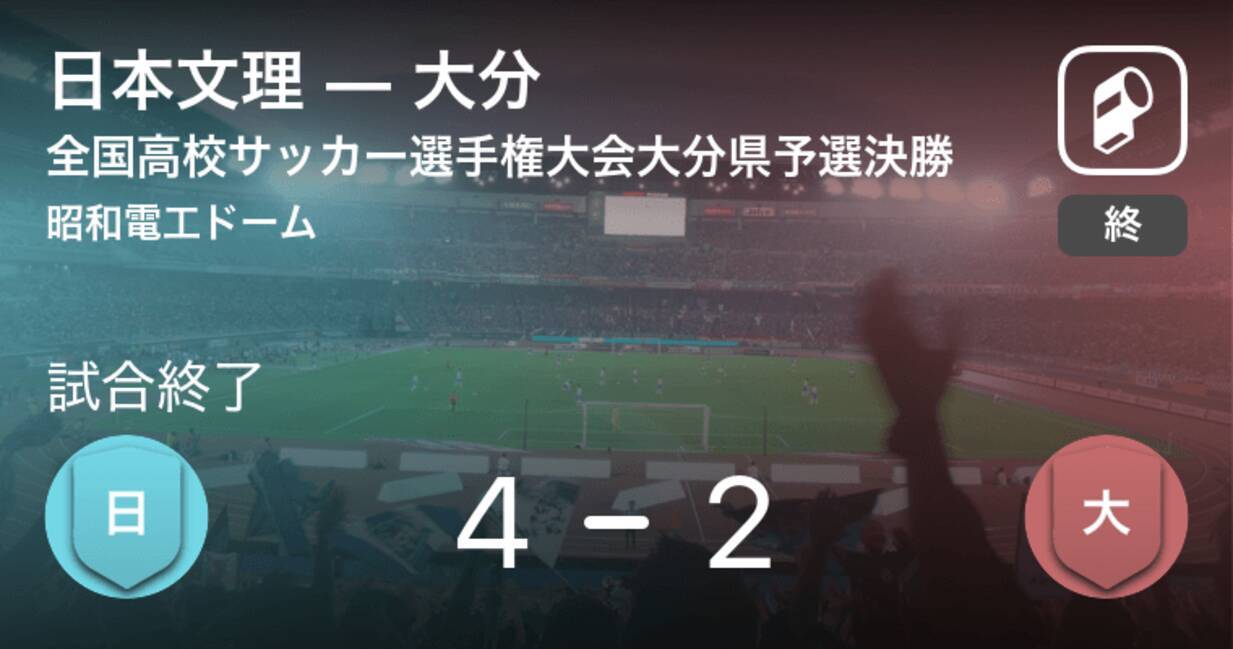 全国高校サッカー選手権大会大分県予選決勝 日本文理が大分高を延長戦で下し 初優勝 年11月15日 エキサイトニュース