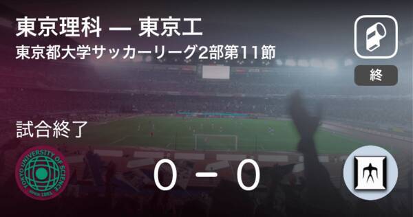 東京都大学サッカーリーグ戦2部第11節 東京理科は東京工とスコアレスドロー 年11月15日 エキサイトニュース