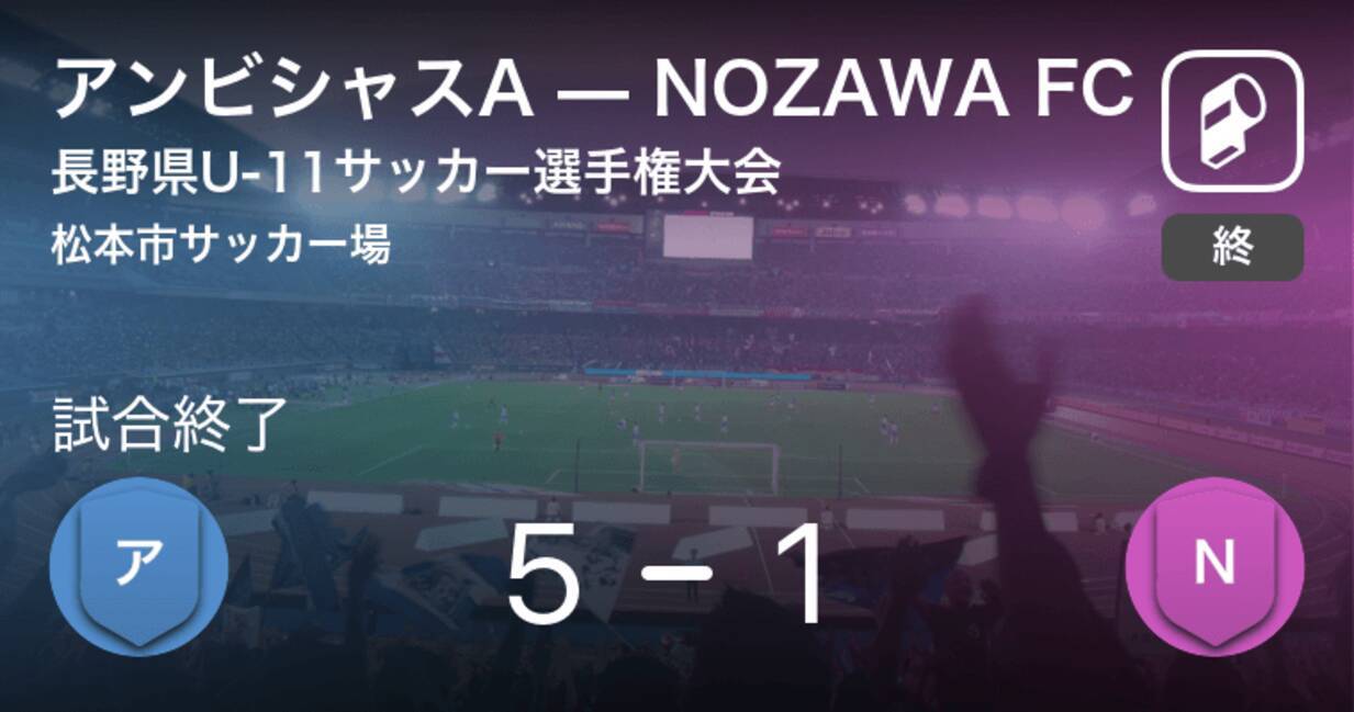 長野県u 11サッカー選手権大会 11 21 アンビシャスaがnozawa Fcから逃げ切り勝利 年11月21日 エキサイトニュース