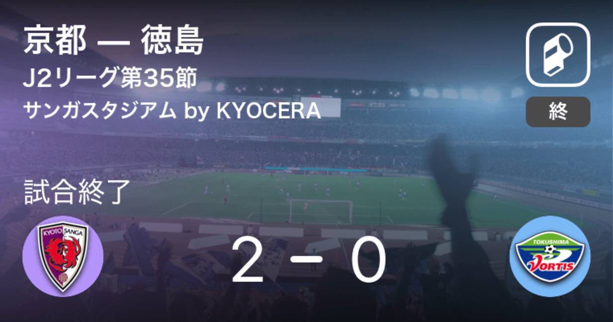 J2第35節 京都が徳島を突き放しての勝利 年11月21日 エキサイトニュース