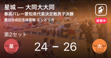 【速報中】星城vs大同大大同は、大同大大同が第1セットを取る