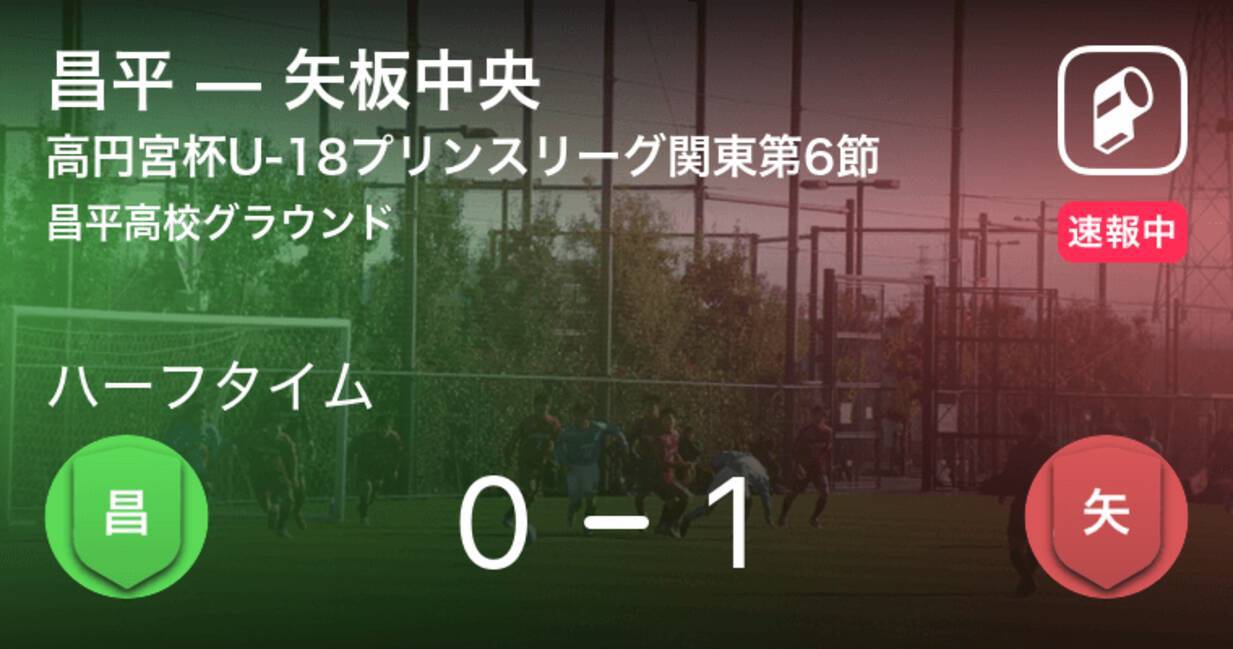 速報中 昌平vs矢板中央は 矢板中央が1点リードで前半を折り返す 年11月23日 エキサイトニュース