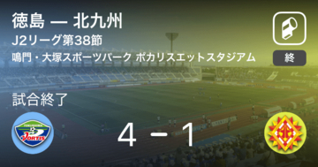 【J2第38節】徳島が攻防の末、北九州から逃げ切る