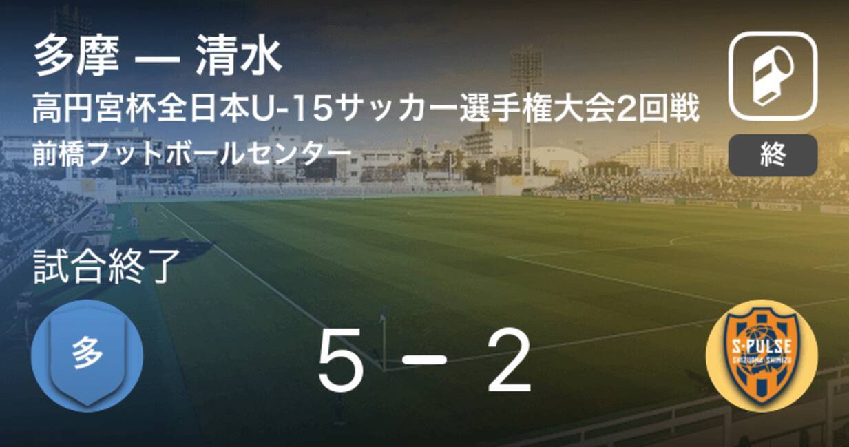 高円宮杯全日本u 15サッカー選手権大会2回戦 多摩が攻防の末 清水から逃げ切る 年12月13日 エキサイトニュース