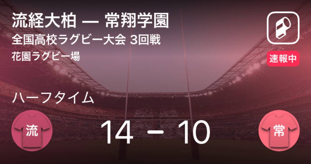 速報中 流経大柏vs常翔学園は 流経大柏が4点リードで前半を折り返す 21年1月1日 エキサイトニュース