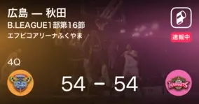 速報中 2q終了し秋田が広島に14点リード 21年1月3日 エキサイトニュース