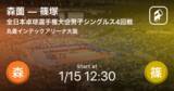 「【全日本卓球選手権大会男子シングルス4回戦】まもなく開始！森薗vs篠塚」の画像1