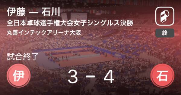 全日本卓球選手権大会女子シングルス決勝 石川が伊藤とのフルゲームを制す 21年1月17日 エキサイトニュース