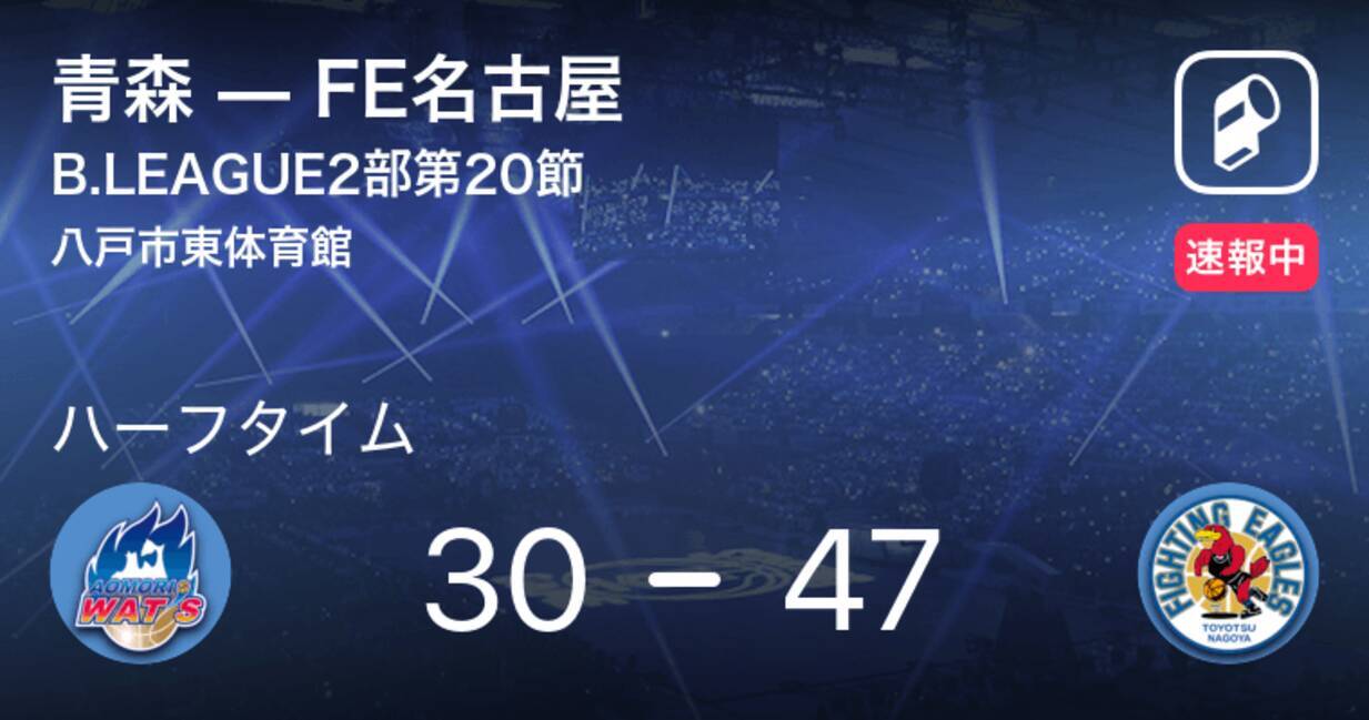 速報中 青森vsfe名古屋は Fe名古屋が17点リードで前半を折り返す 21年2月6日 エキサイトニュース