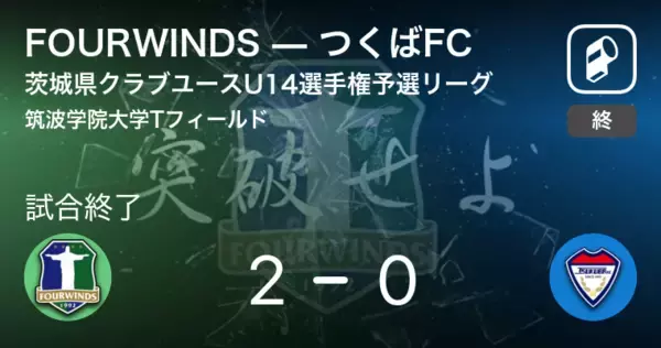 【茨城県クラブユースU14選手権予選リーグ】FOURWINDSがつくばFCとの一進一退を制す