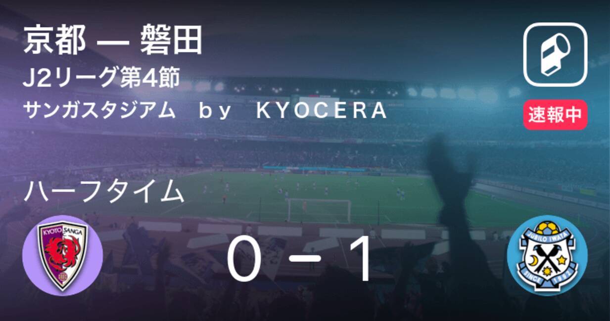 速報中 京都vs磐田は 磐田が1点リードで前半を折り返す 21年3月21日 エキサイトニュース