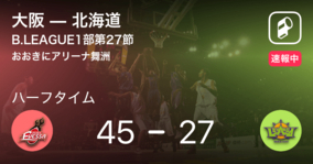 【速報中】大阪vs北海道は、大阪が18点リードで前半を折り返す