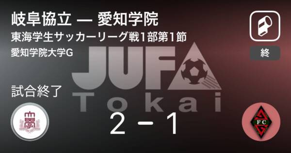 東海学生サッカーリーグ戦1部第1節 岐阜協立が愛知学院から逆転勝利 21年4月3日 エキサイトニュース