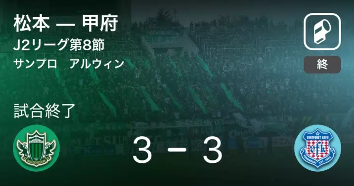 J2第3節 松本は甲府に追いつき 引き分けに持ち込む 年7月4日 エキサイトニュース