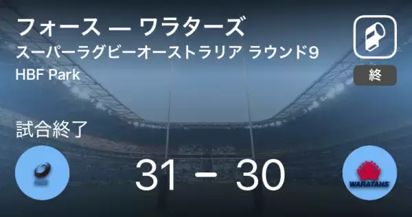 【スーパーラグビーオーストラリアラウンド9】フォースがワラターズから勝利をもぎ取る