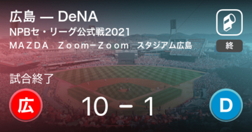【NPBセ・リーグ公式戦ペナントレース】広島がDeNAに大きく点差をつけて勝利