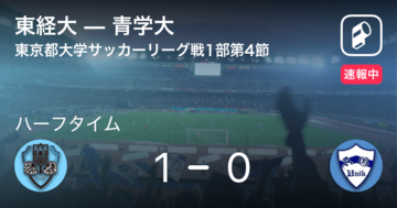 【速報中】東経大vs青学大は、東経大が1点リードで前半を折り返す