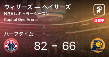 【速報中】ウィザーズvsペイサーズは、ウィザーズが16点リードで前半を折り返す