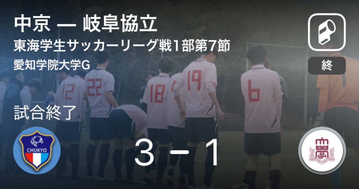 東海学生サッカーリーグ戦1部第7節 中京が攻防の末 岐阜協立から逃げ切る 21年5月8日 エキサイトニュース