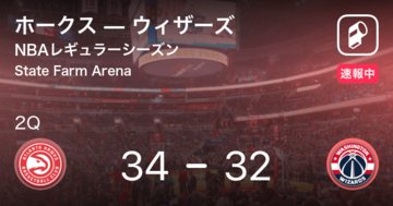 【速報中】1Q終了しホークスがウィザーズに2点リード