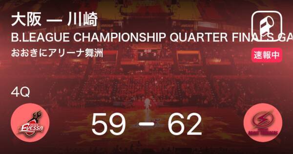 速報中 3q終了し川崎が大阪に3点リード 21年5月16日 エキサイトニュース