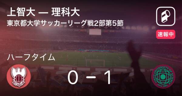 速報中 上智大vs理科大は 理科大が1点リードで前半を折り返す 21年5月30日 エキサイトニュース