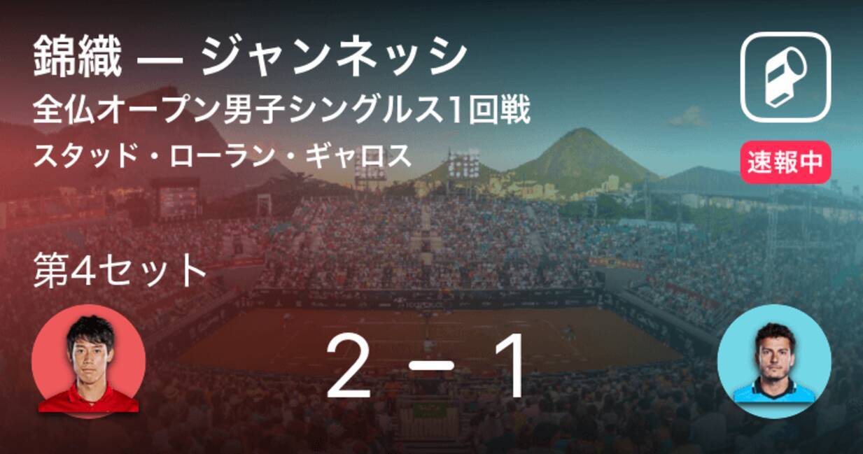 速報中 錦織vsジャンネッシは 錦織が第3セットを取る 21年5月31日 エキサイトニュース 速報中 錦織vsジャンネッシは 錦織が第3セットを取る 21年5月31日 エキサイトニュース