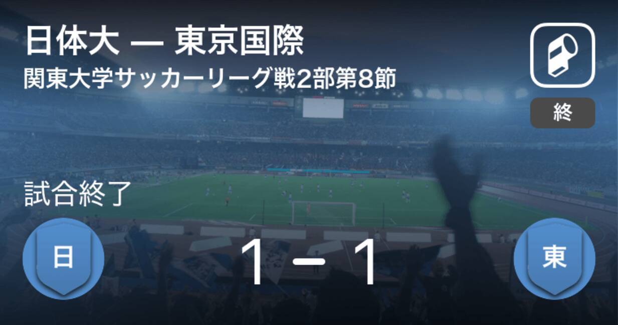 関東大学サッカーリーグ戦2部第8節 日体大は東京国際に追いつき 引き分けに持ち込む 21年6月6日 エキサイトニュース